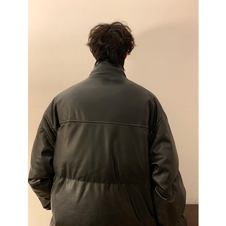 Unisex Koreanischer Stil Wasserdichte PU-Leder Winterjacke - Dick, Kälteschutz, Trendig & Lässig für Paare