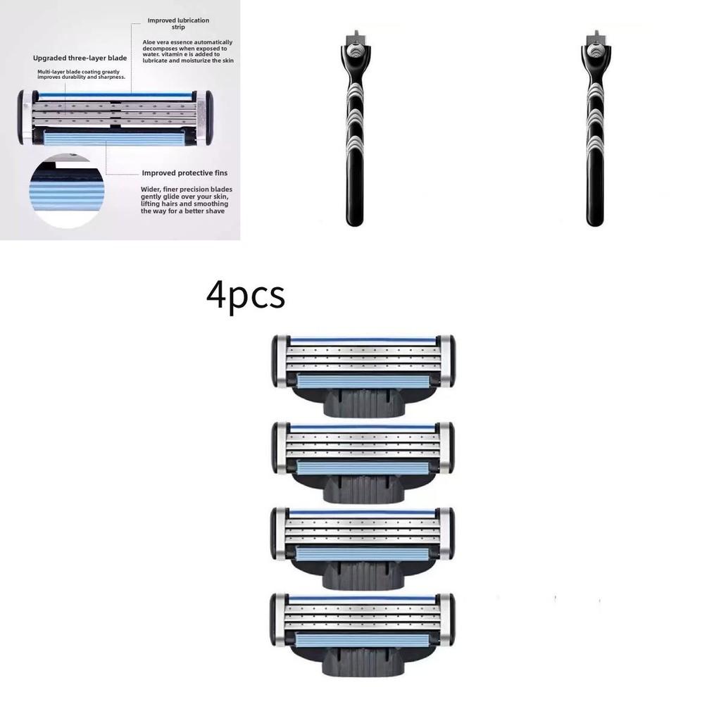 For Gillette Mach 3 Three Layer Ultra Thin Blade Shaver Replacement Head For Close Shaving Experience