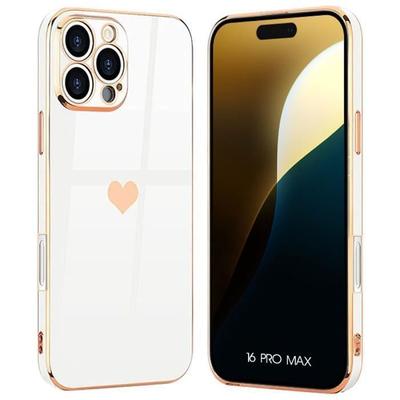 Protective Case - BOOLING - for iPhone 16 Pro Max - Shockproof - Elegant - Heart Pattern