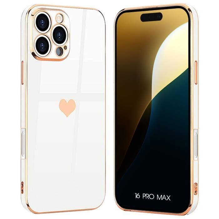 Coque de protection - BOOLING - pour iPhone 16 Pro Max - Antichoc - Élégante - Motif Cœur
