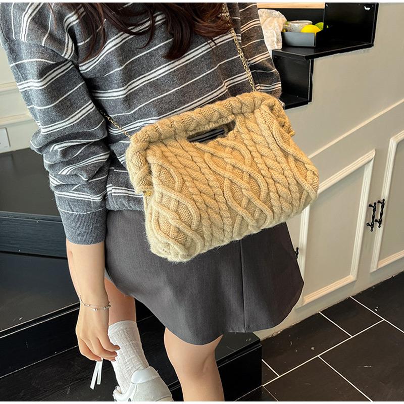 Retro Handtasche Wolkenform Mode Dime Gehäkelt Bankett Tasche Koreanischer Stil Einfach Lässig Clip Kette Umhängetasche Schultertasche