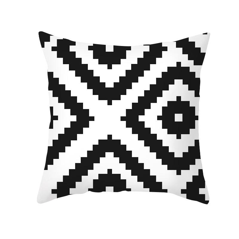Nordic Throw Pillow Cover Black and White Letters Peach Velvet Cushion Cover Sofa Cushion Cover