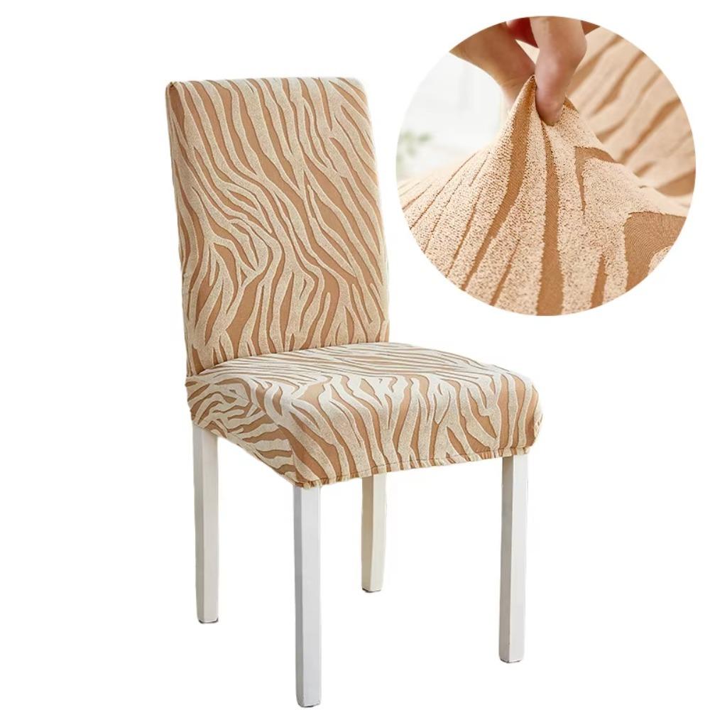 Thickened Wave Jacquard Chair Covers Washable Removable Dining Chair Covers Anti-Pilling Solid Color Chair Seat Covers Kitchen