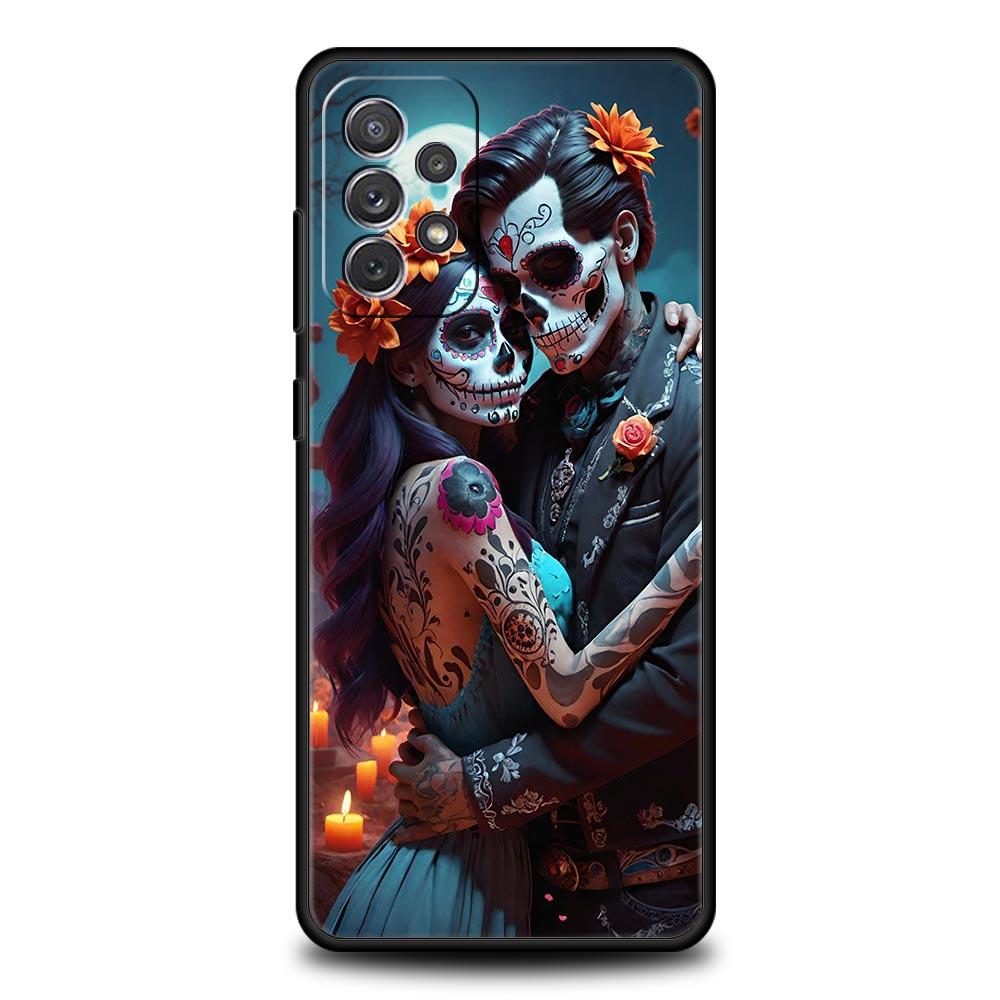 Love Skeleton Skull Phone Case For Samsung Galaxy A17 A07 A55 A35 A25 A15 A05s A33 5G A31 A23 A21s A13 A41 A73 A53 A51 A71 Cover