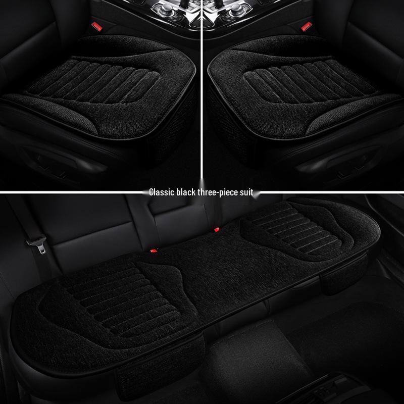 Universelles Vier-Jahreszeiten Leinen Autositzkissen - Atmungsaktiv, Halbumschließende Satteldecke für den Sommer