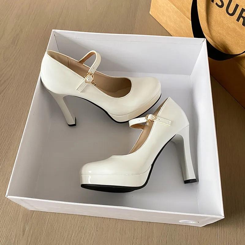 Fashion 2024 Women Baotou Round Toe Platform Heel Mary Janes Shoes Women Shallow Elegant Trend Comfortable Fashion Shoes Shoes for Women