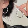 Exquisite Silver Hoop Earrings: Light Luxury, High-End Design for Women