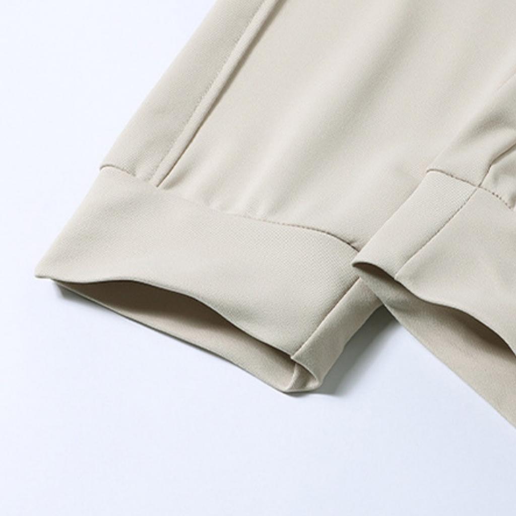 Men's Casual And Fashionable Long-sleeved Lapel Solid Color Zipper Jacket Long Pants Sportswear Set