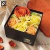 Yume Gift Senshu Towel Flower Fragrance Box Soap Flowers, Choice of Color (Orange, Small)