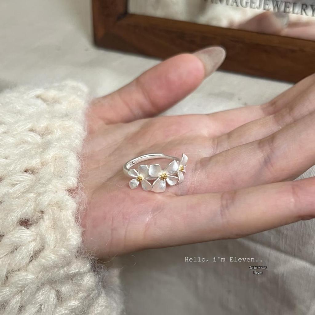 Sterling Silver Niche Design Open Ring: Korean Style, Stackable, Colorfast, Light Luxury