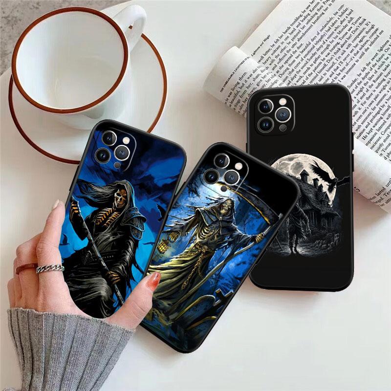 Grim Reaper Skull Shell Phone Case for Samsung Galaxy Note 10 20 S23 S24 S25 Ultra FE Plus Edge Lite A02S A35 A07 A17