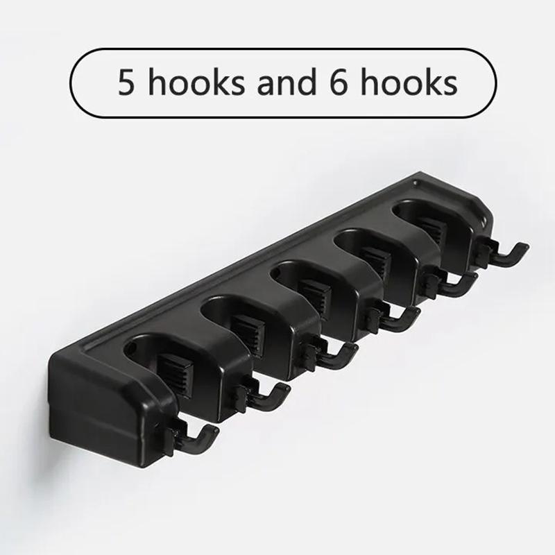 Magic Plastic Mop Holder Broom Hanger Mop Storage Rack Wall Mounted Mop Holder Multi‑Functional Kitchen Household Tools JYSNJ03