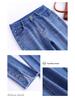 2025 Women's Slimming High-Waisted Micro-Flared Jeans with Slit and Raw Edge Detail for Spring