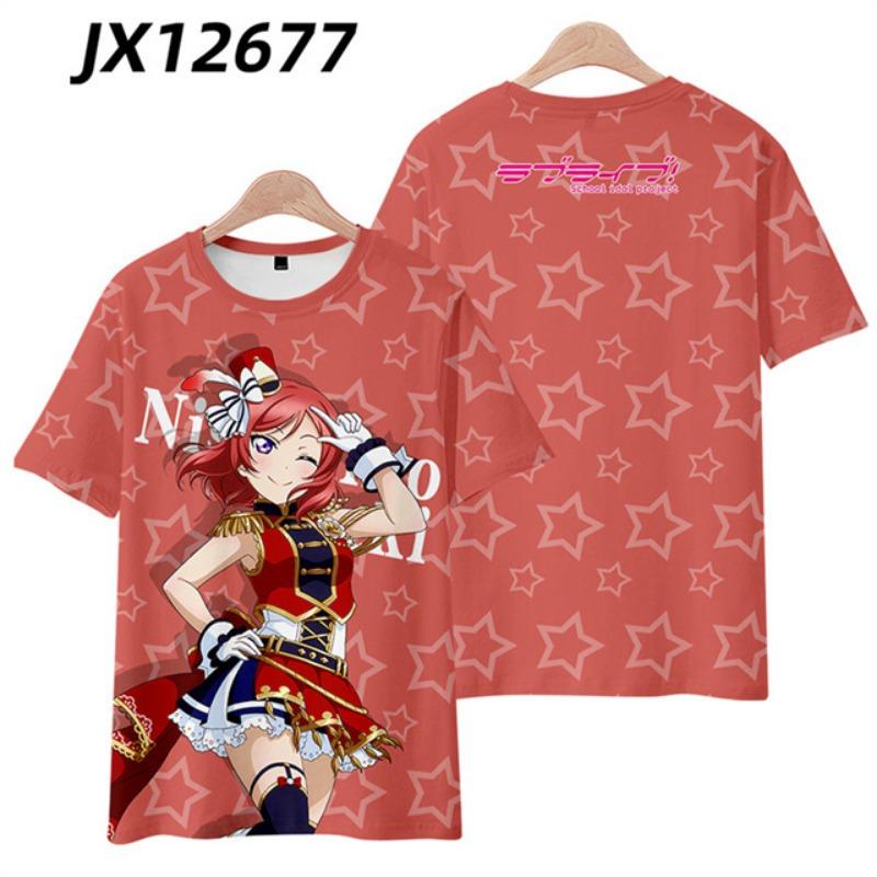 Anime LoveLive! Superstar!! 3D T Shirt Women Men Summer Fashion Round Neck Short Sleeve