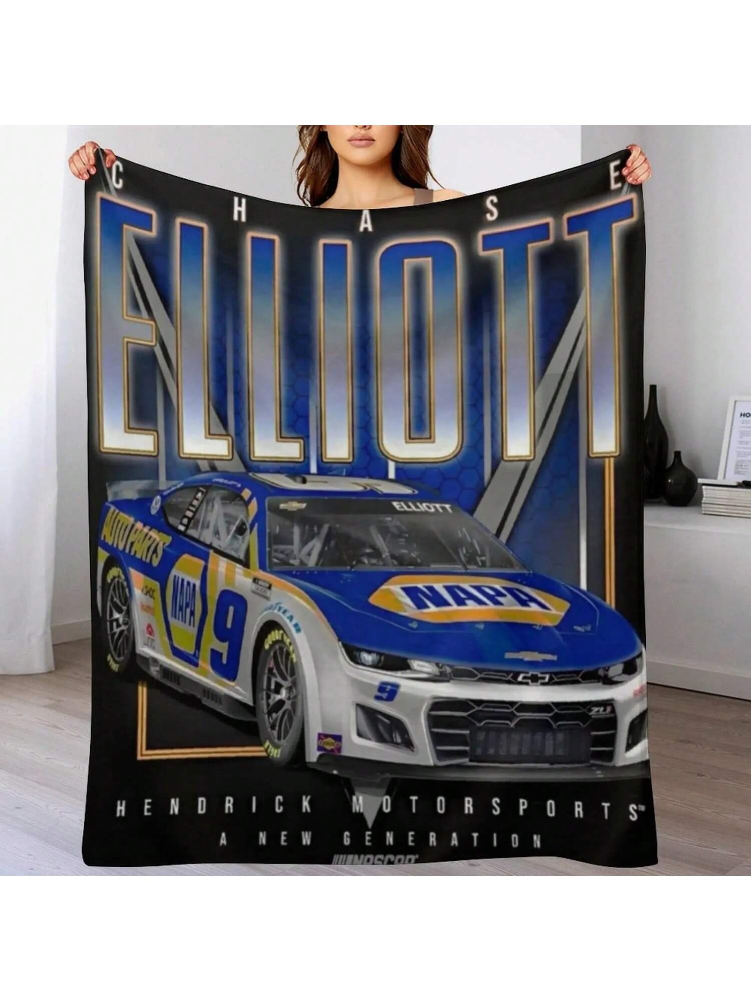 Chase Elliott Car Throw Blanket Blankets For Bed Soft Plaid Blankets For  Bed Linens Blankets 75X95CM