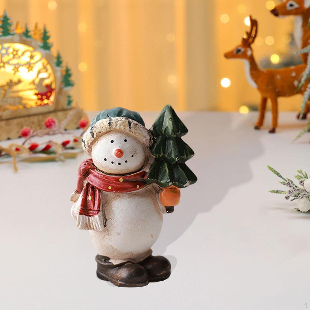 Entzückende Weihnachtsfigur, Sammler-Winterskulptur, Kleine Schreibtischdekoration aus Kunstharz, Ideal