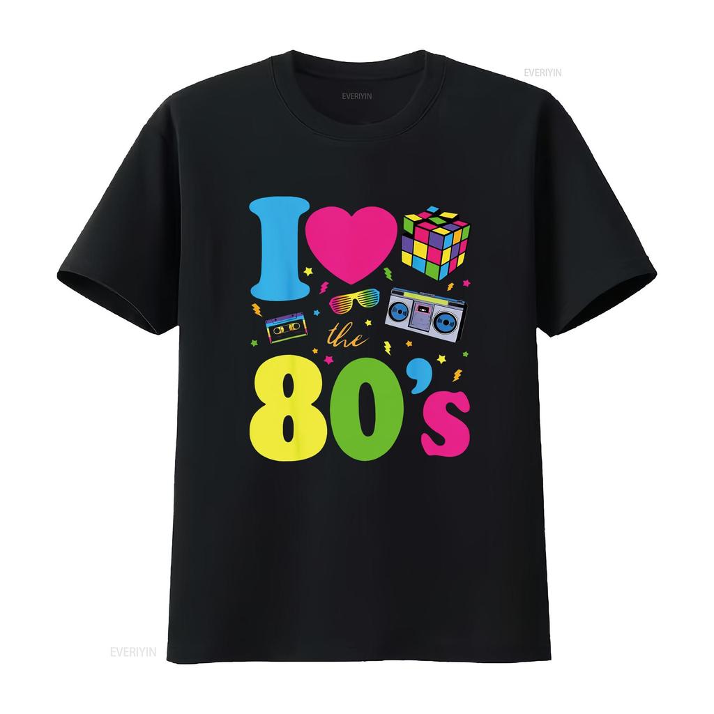 I Love The 80S T Shirt Clothes For Women vintage Washed Comfortable designer clothes fashion Slightly Breathable Unisex Casual