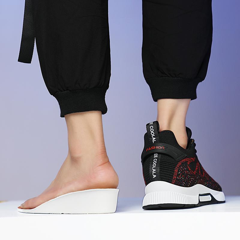 Fashion Man Sneakers Height Lift Insoles 6cm Inserts for Men Elevator Shoes Taller Hidden Heels Breathable Casual Heightening Shoes