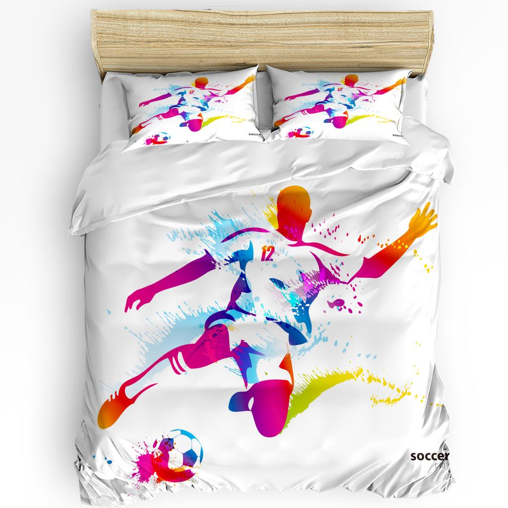 Football Wall Crack Soccer Printed Comfort Duvet Cover Pillow Case Home Textile Quilt Cover Boy Kid Teen Girl 3Pcs Bedding Set