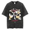 Harajuku Streetwear Vintage TShirt Japanese Anime Naruto Oversize T Shirt Washed Black Tshirt Men Summer Cotton Top Tees