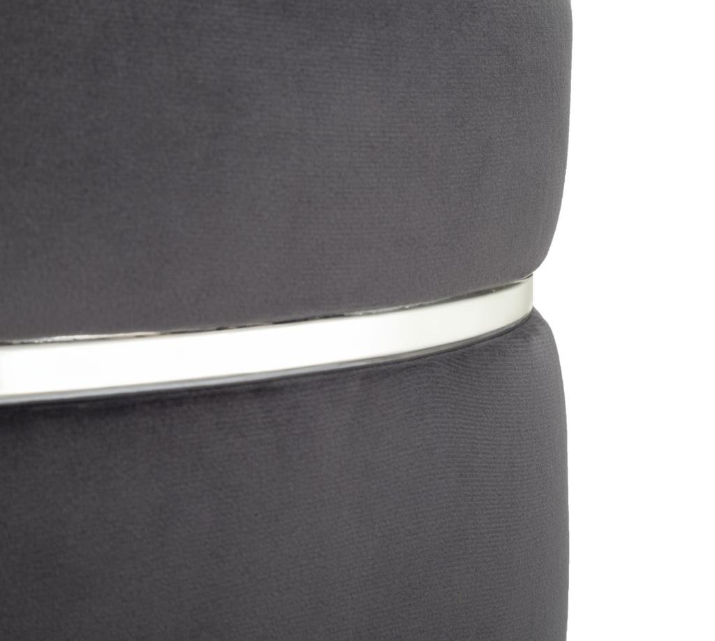 Bar Stool Paris Grey Silver Cm Ø 35X40,5