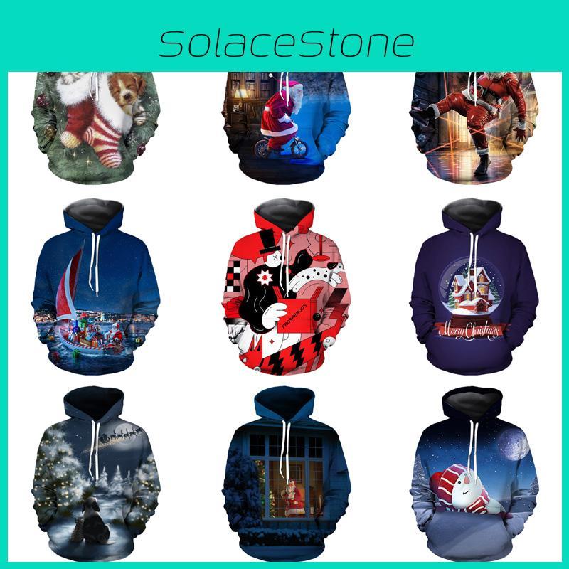 Cozy Soft Mens Womens Christmas 3d Ugly Hoodie Sweater Pullover For Xmas Parties