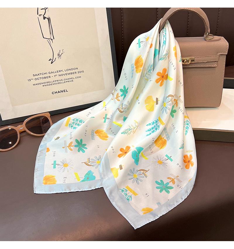 Women S Fresh Printed Square Scarf Fashion Versatile Summer Sun Protection