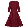 Women’s Casual Long Sleeve Crew Neck Dress with Waist Design Cotton Linen Material Relaxed Fit Midi Length for Everyday Wear