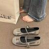 Small Leather Shoes French Light Mouth Flat Bottom Silver Single Shoes Summer New Gentle Evening Breeze High Value Mary Jane Shoes Women
