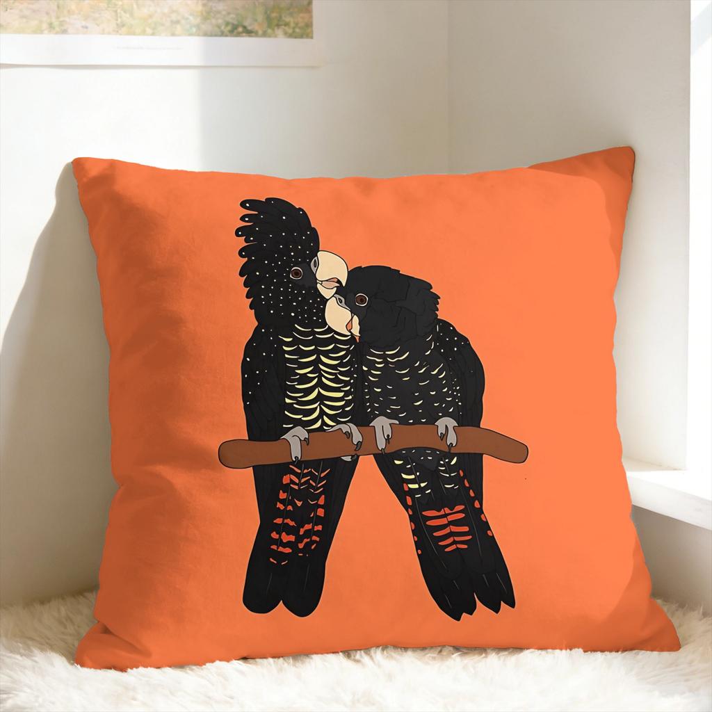 Australian Red-Tailed Black Cockatoo Pillow Cover Soft Cushion Cover Fashion Pillow Case For Wedding Party Home Decor