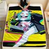 1PC Cyberpunk Edgerunner Print Flannel Blanket, High Quality All Seasons, Home Decor, Warmth and Comfort, Perfect for Christmas Gifts