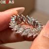 OEVAS 3x6mm 0.3ct Marquise Cut Full Moissanite Rings For Women 100% 925 SilverWedding Rings Sparkling Fine Jewelry