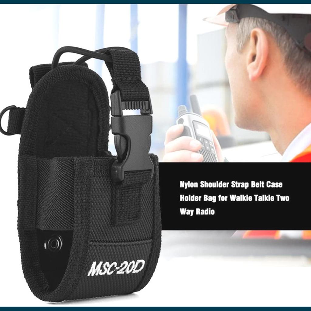 Walkie Talkie Nylon Belt Bag for UV-5R BF-888S Two Way Radio Holder Holster with Adjustable Detachable Shoulder Strap