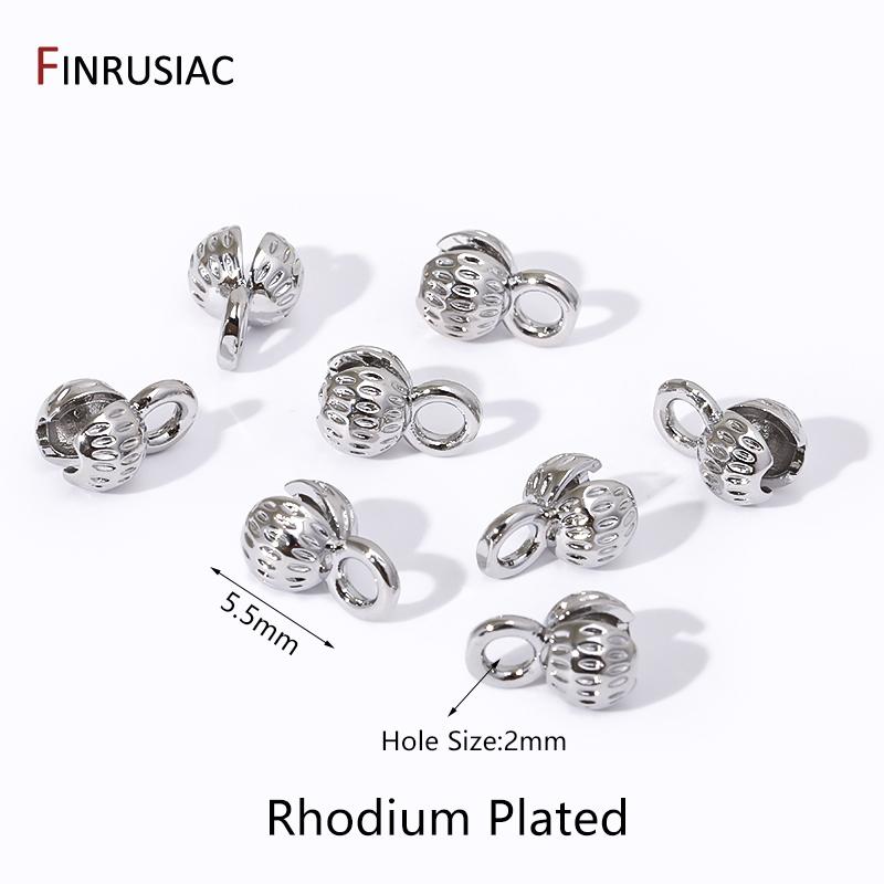 

14/18K Gold Plated Brass Crimp End Beads Stripe End Caps Tip Ball Chain Connector For DIY Beading Jewelry Making Findings 10 pieces
