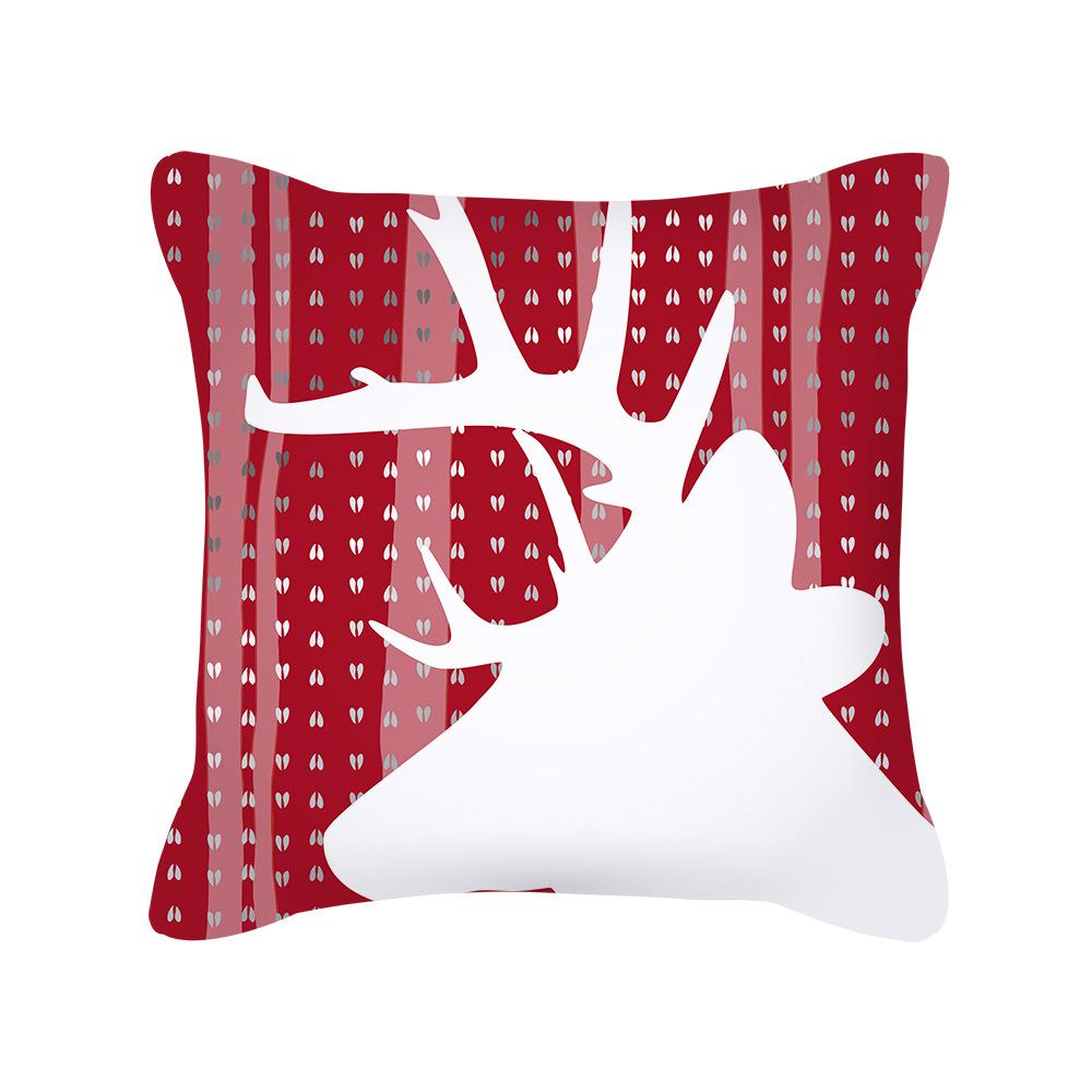 Merry Christmas Decorative Print Pattern Cushion Cover Home Living Room Sofa Decoration Square Polyester Pillow Pillow Cover