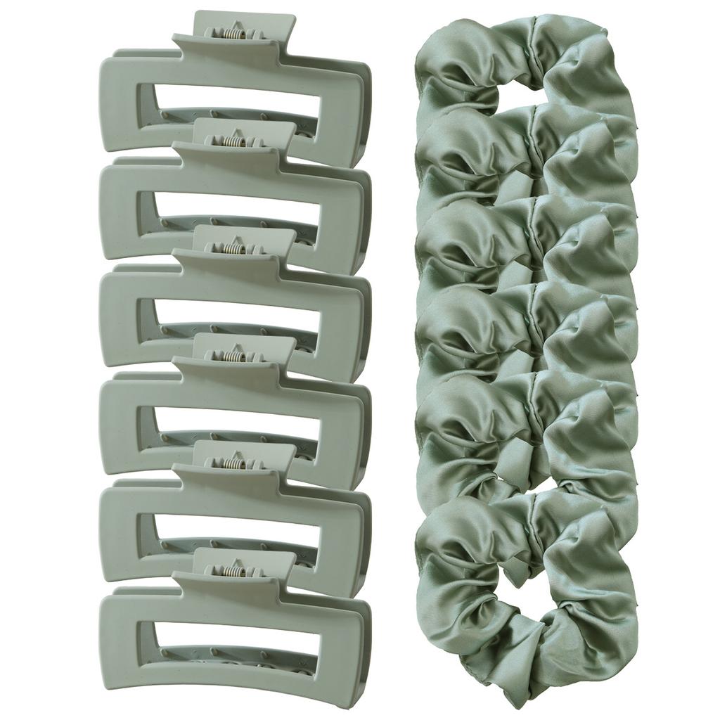 Matte Hair Clips for Women and Girls - Rectangle and Double Row Small Claw Clips for Thin/Medium Fine Hair - Nonslip Jaw Clips