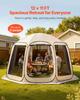 Screen House Tent, 3660 x 3380 x 2300 mm, 10-12 Person Pop Up Screen Tent, Portable Screened in Canopy with Carry Bag, Netting Sides, Ground Stakes,