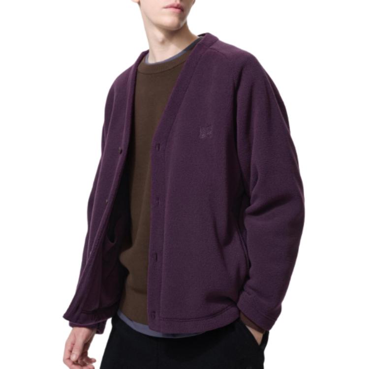 Uniqlo × Needles Collaboration FW25 Butterfly Embroidery Loose Comfortable Fleece Knit Sweater Unisex sweater 483980-78