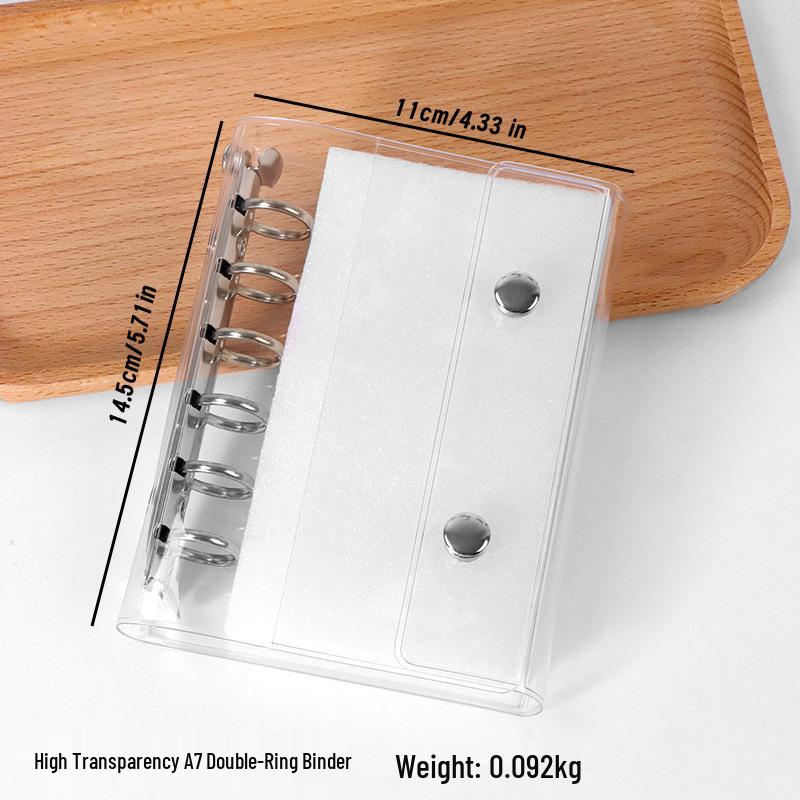 Stylish Transparent PVC Notebook with Colorful Stars - Loose-Leaf Journal Cover (M5/A6/A7)