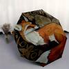 Art Nouveau Fox Wall Decor: Elegant Circular Design for Your HomeUmbrella, Portable 3-Fold Compact Umbrella,Christmas Gift ES552
