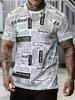 Herren T-Shirts Alte Zeitung 3D-Druck Herren Sommer Lässig Mode Hip Hop Lustig Kurzarm Neue Streetwear Vintage T-Shirts Oberteile Hemd