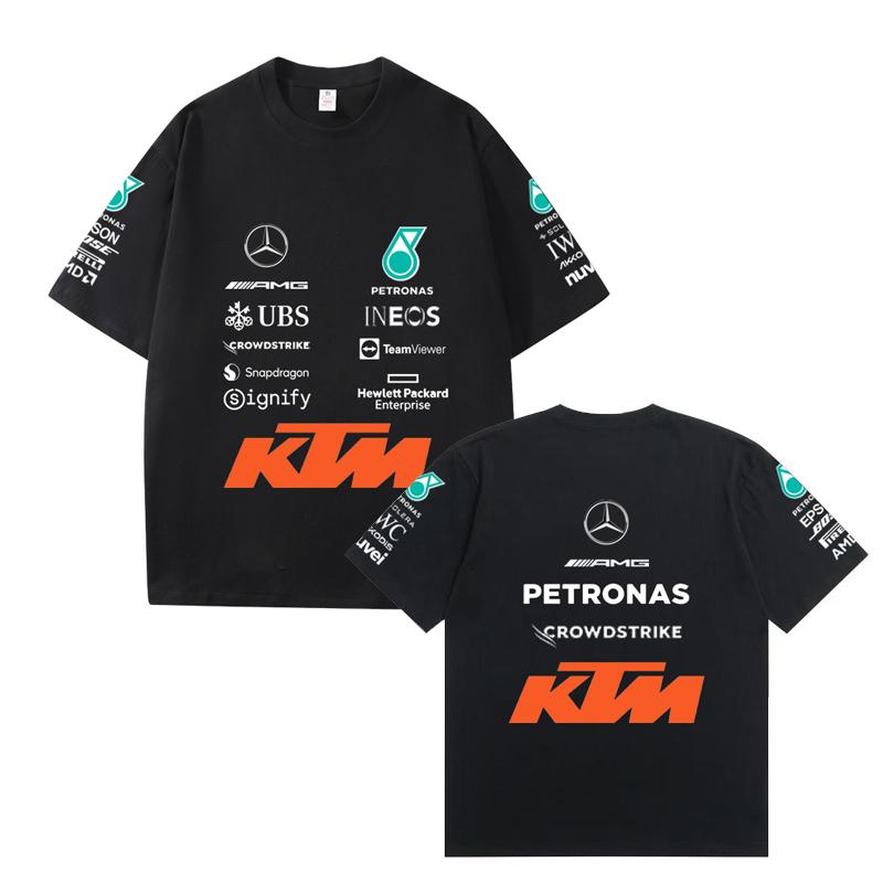 

Summer KTM Men Women 100% Cotton T-Shirt Racing Car Fan Casual Short Sleeve O-Neck Top S чёрный