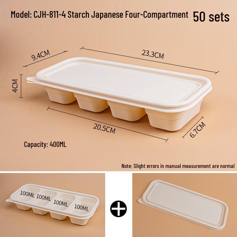 Disposable Corn Starch Divided Bento Box