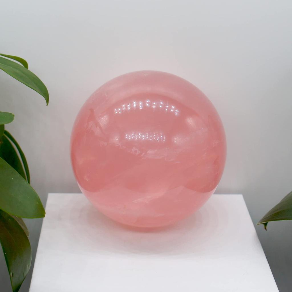 Stern Rosenquarz Kristall Natur Sorgfältig 77mm Naturkristall Feng Gutes Liebes- und Beziehungs-Wächter Zuhause Neue Ornament [TANAKA YA] Kugel, Stein,