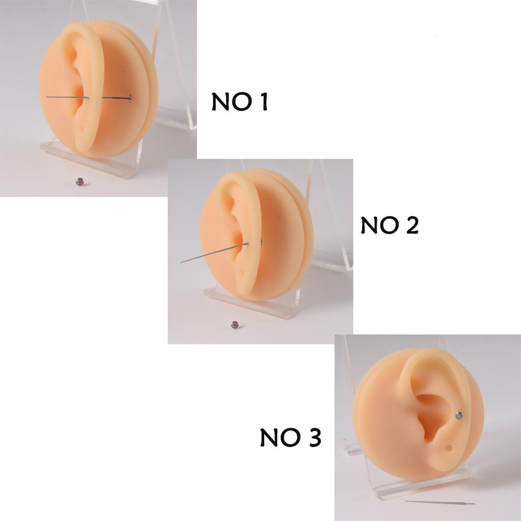 Medium Skin Tone Silicone Flexible Model Body Part Displays Set Simulation Body Pierce Tool Kit for Practice