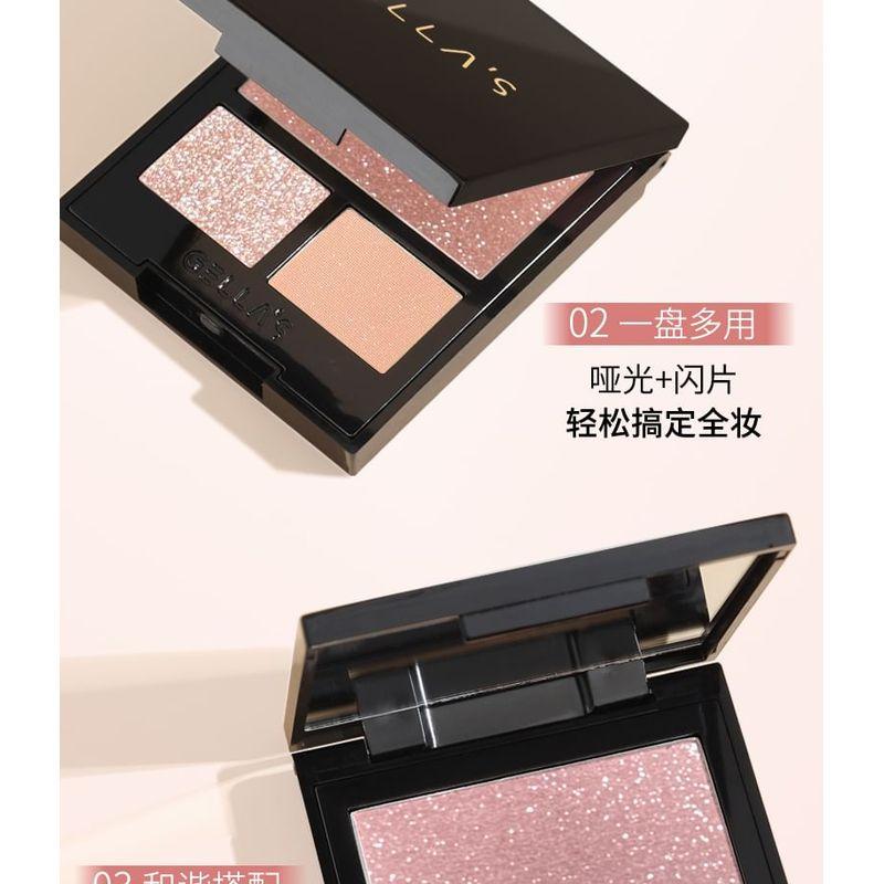 GELLA'S - Ethereal Shimmering Crystal Eyeshadow Palette - Y02#Red Orange Glow
