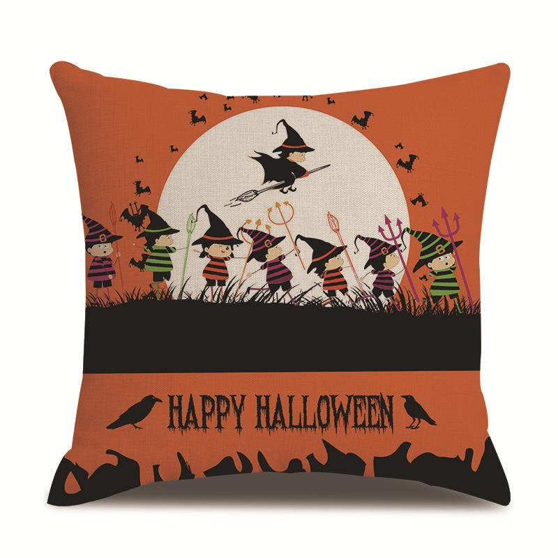 Halloween Linen Pillow Cover Printed Pillow Cover