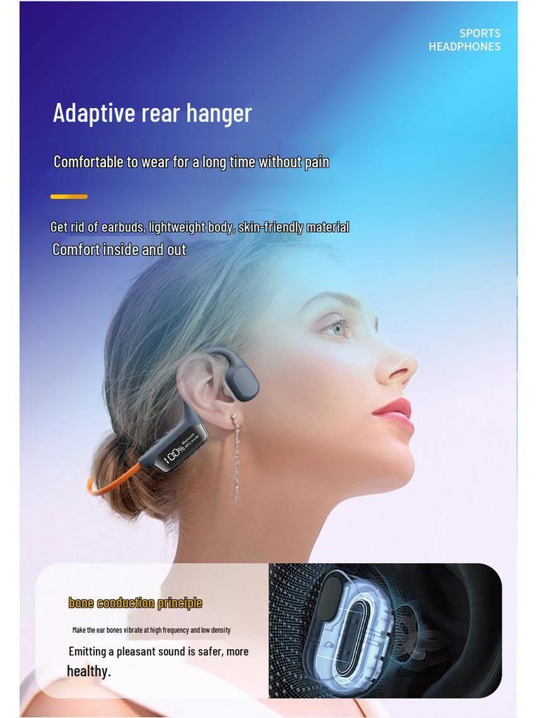 S10 Waterproof Bone Conduction Wireless Sports Headphones with Long Battery Life
