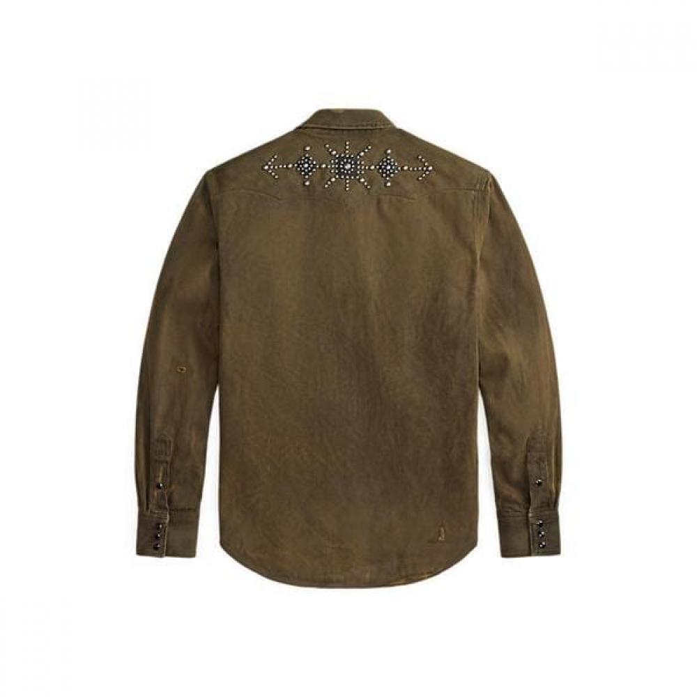 Double Rl Slim Fit Stud Denim Western Shirt Mnrrwov16820423200