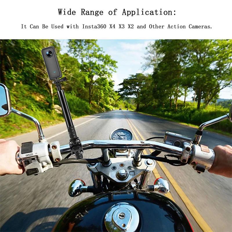 Držák na řídítka motocyklu/kola Neviditelná selfie tyč Monopod pro Insta360 X5 X4 GoPro Hero12 11 10 DJI kamery Příslušenství